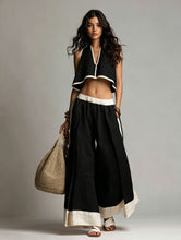 Load image into Gallery viewer, Sleeveless V-Neck Two-Piece Set – Solid Color Lounge &amp; Casual Outfit
