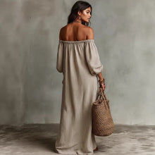 Load image into Gallery viewer, Women's Off-Shoulder Long-Sleeve Maxi Dress
