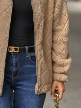 Load image into Gallery viewer, Women's Fuzzy Zip-Up Jacket with Pockets – Soft &amp; Cozy Long Sleeve Outerwear
