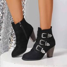 Load image into Gallery viewer, Trendy Ankle Boots : With Sliver Buttons
