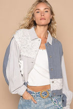 Load image into Gallery viewer, Classic Artistic Crochet Patch Exposed Seam Button Up Jacket Chic &amp; Edgy Outerwear
