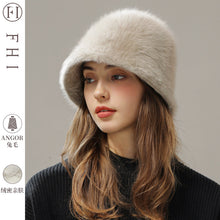 Load image into Gallery viewer, Women’s Real Rabbit Plush Hat – Big Head Circumference Warm Winter Hat

