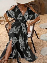 Load image into Gallery viewer, Women’s Off-Shoulder Cross V-Neck Maxi Dress
