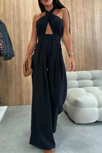 Load image into Gallery viewer, Halter Neck Wide Leg : With Keyhole Detail Jumpsuit
