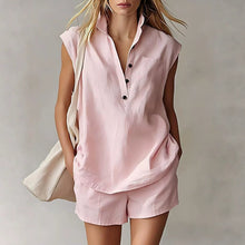 Load image into Gallery viewer, Women's Casual Sleeveless Cardigan Top &amp; Shorts Set
