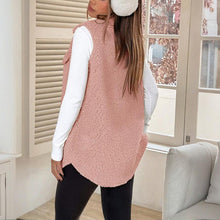 Load image into Gallery viewer, Wool-Like Sleeveless Vest with Lapel
