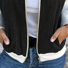 Load image into Gallery viewer, Women's Denim Patchwork Zip-Up Jacket
