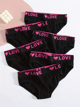 Load image into Gallery viewer, Soft Touch 6-Pack Seamless Bikini Briefs for Women – Colorful Drop Waist Cotton Panties with Stretch Fit &amp; Alphabet Print – Women&#39;s Everyday Lingerie &amp; Underwear Essentials for Summer
