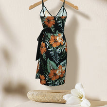 Load image into Gallery viewer, Women's V-neck Lace Up Plant Print Off Shoulder Versatile Dress

