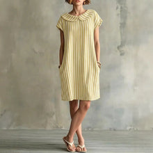 Load image into Gallery viewer, Women's Striped Bodycon Midi Dress – High-Waist Sleeveless
