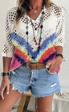 Load image into Gallery viewer, Women's Batwing-Sleeve Sweater – Hollowed-Out 3D Knitted Print Relaxed Fit
