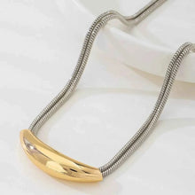 Load image into Gallery viewer, Two-Tone Alloy Curved : Pendant Snake Necklace
