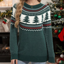 Load image into Gallery viewer, Women's Casual Pine Pattern Sweater
