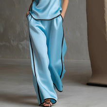 Load image into Gallery viewer, Women’s Sleeveless V-Neck Wide-Leg Pants Set
