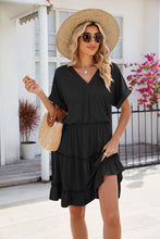 Load image into Gallery viewer, Short Sleeve Tiered Mini Dress Feminine &amp; Flowy Modern Women Summer Dress
