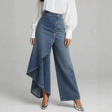 Load image into Gallery viewer, Women's Washed Denim Skort with Button Closure
