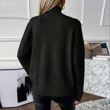 Load image into Gallery viewer, Women’s Elegant Off-Shoulder Turtleneck Sweater — Long Sleeve Knit Top
