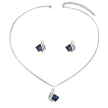 Load image into Gallery viewer, Crystal Geometric Jewelry Set - Stainless Steel Earrings &amp; Necklace
