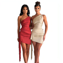 Load image into Gallery viewer, Crossbody Sleeveless Slim Fit Dress
