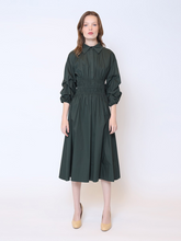 Load image into Gallery viewer, Gracia Ruched Puff Sleeve &amp; Waist A Line Midi Dress D33917

