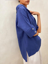 Load image into Gallery viewer, 100% Linen V-Neck Short Sleeve Shirt SIERRA
