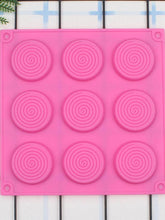 Load image into Gallery viewer, 9 Holes 3D Chocolate Mold Big Textured Fondant Silicone Insert Mould Cookie Cake Mold Decoration Cake Chocolate Tools Shape Silicone Round Mold Cake Decorating Tools
