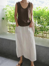 Load image into Gallery viewer, 100% Linen Cotton Wide-Leg Skirt Pants
