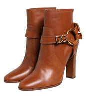 Load image into Gallery viewer, Dolce &amp; Gabbana Brown Leather DG Logo Buckle Ankle Boots Shoes
