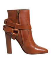 Load image into Gallery viewer, Dolce &amp; Gabbana Brown Leather DG Logo Buckle Ankle Boots Shoes
