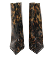 Load image into Gallery viewer, Dolce &amp; Gabbana Leopard Print PVC Pointed Toe Boots Shoes
