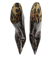 Load image into Gallery viewer, Dolce &amp; Gabbana Leopard Print PVC Pointed Toe Boots Shoes
