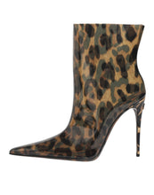 Load image into Gallery viewer, Dolce &amp; Gabbana Leopard Print PVC Pointed Toe Boots Shoes
