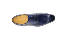Load image into Gallery viewer, Burnished Calfskin Lace-Up Shoe Blue
