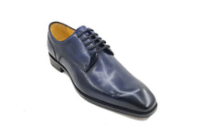 Load image into Gallery viewer, Burnished Calfskin Lace-Up Shoe Blue
