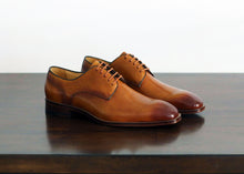 Load image into Gallery viewer, Burnished Calfskin Lace-Up Shoe Cognac
