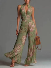 Load image into Gallery viewer, Pleated Wide-Leg Jumpsuit for Women – Sleeveless High-Waist Minimalist Long Jumpsuit
