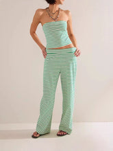 Load image into Gallery viewer, Women's Striped Tube Top &amp; Pants Set – 2-Piece Modal Matching Outfit
