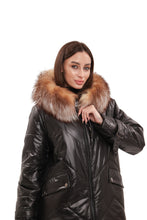 Load image into Gallery viewer, Genuine Fox Fur Trim Mid Length Coat
