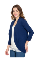 Load image into Gallery viewer, Women's Curved Hem Cardigan - Open Front in Soft Cashmere like Fabric
