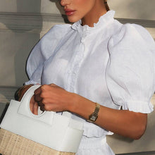 Load image into Gallery viewer, Women's Ruffled Linen-Blend Cropped Blouse &amp; Shorts Set

