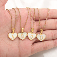 Load image into Gallery viewer, 26 Letter Heart-shaped Necklace White Shell Love Clavicle Chain Fashion Personalized Necklace For Women Jewelry Valentine's Day
