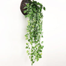 Load image into Gallery viewer, 90cm Artificial Green Hanging Ivy Leaves Radish Seaweed Grape Fake Flowers Vine Home Garden Wall Party Decoration Fake Hanging Fake Ivy Vine for Wall House Room Indoor Outdoor Decoration
