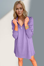 Load image into Gallery viewer, Double Take Textured Zip Long Sleeve Dress Classic Zip-Up Dress for Women Comfortable Outdoor Dress
