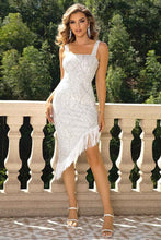 Load image into Gallery viewer, Fringed Asymmetrical : Hem Dress
