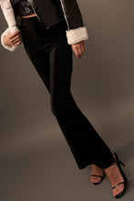 Load image into Gallery viewer, Solid High Waist Fitted Flared Corduroy Pants: BLACK
