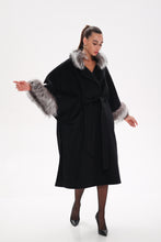 Load image into Gallery viewer, Saga®Furs Silver Fox Wool Alpaca Coat

