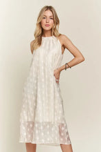 Load image into Gallery viewer, Applique Pearl Detail Grecian Neck Midi Dress For Women, Elegant Grecian Neck Dress with Applique Pearl Detailing for Formal Occasions &amp; Galas
