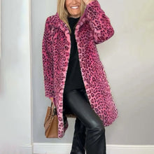 Load image into Gallery viewer, Leopard Print Plush Jacket — Cozy Loose-Fit Mid-Length Outwear
