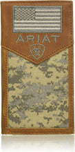 Load image into Gallery viewer, Ariat Camo USA Flag (Green) - Men's Rodeo Wallet

