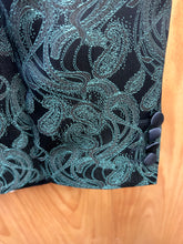 Load image into Gallery viewer, Moda Color Exclusive Navy/Green Paisley 4-Piece Turkish Slim Fit Suit with Tie
